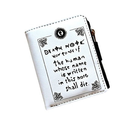 Death Note Anime Black PU Leather Short Wallet Card and Coin Purse for Boys Girls Gift - Smarsty