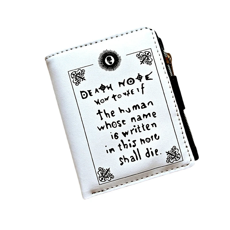 Death Note Anime Black PU Leather Short Wallet Card and Coin Purse for Boys Girls Gift