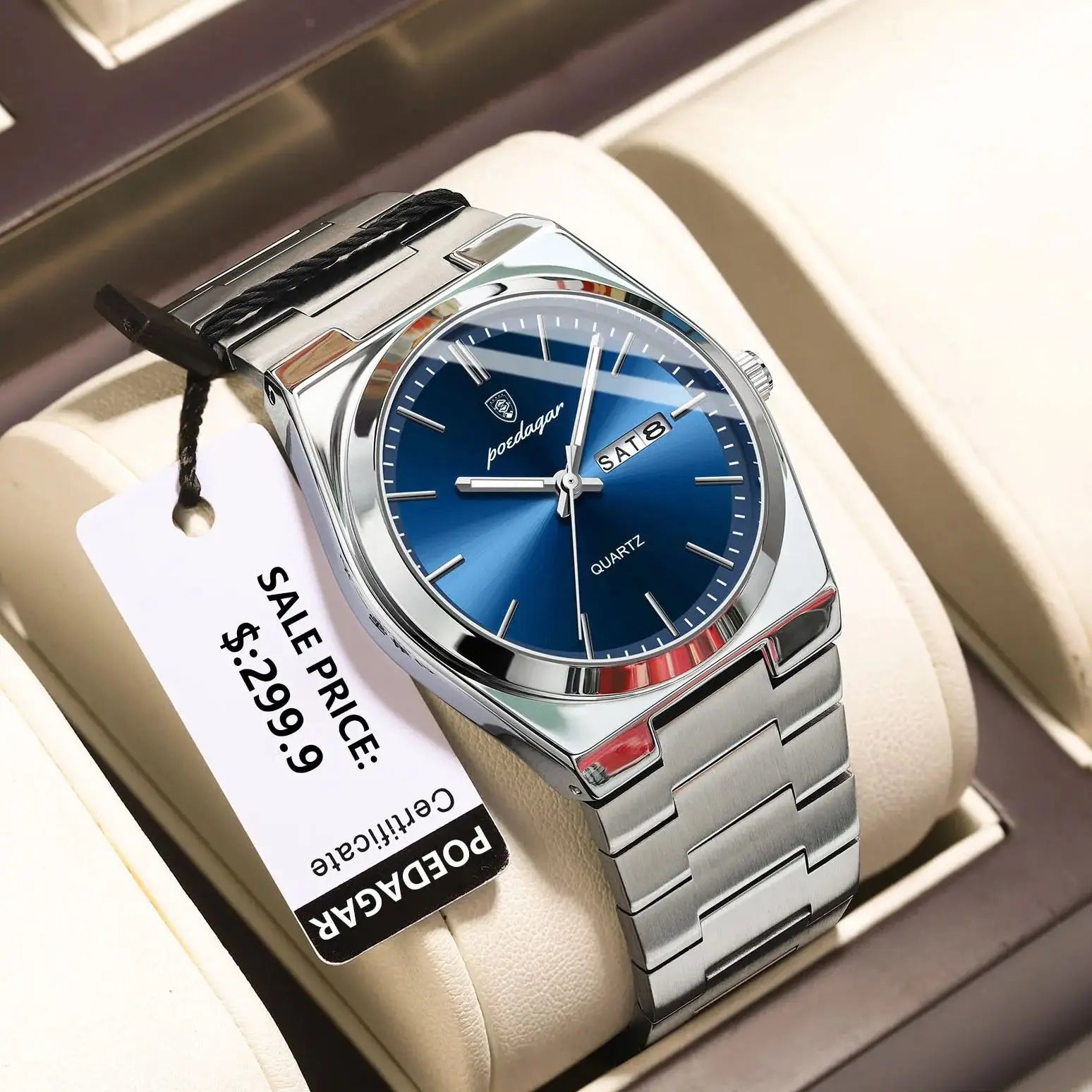 POEDAGAR Waterproof Luminous Men's Quartz Watch - Smarsty