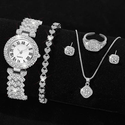 Luxury Silver Women's Quartz Watch Set for Her - Smarsty