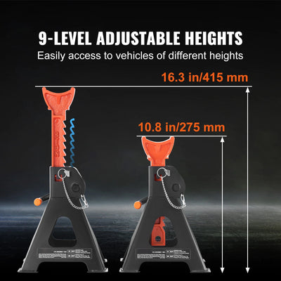 SucceBuy Jack Stands 3/6 Ton Capacity Car Jack Stands Double Locking Adjustable Height for lifting SUV Pickup Truck Car UTV ATV - Smarsty