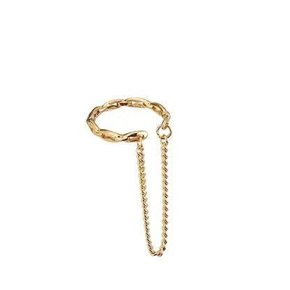 Minimalist Fake Piercing Ear Cuff Earrings with Tassel Design - Smarsty