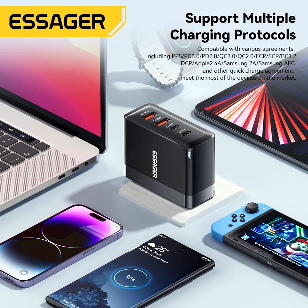 100W GaN USB3 C PD Charger For MacBook USKorea Plug - Smarsty