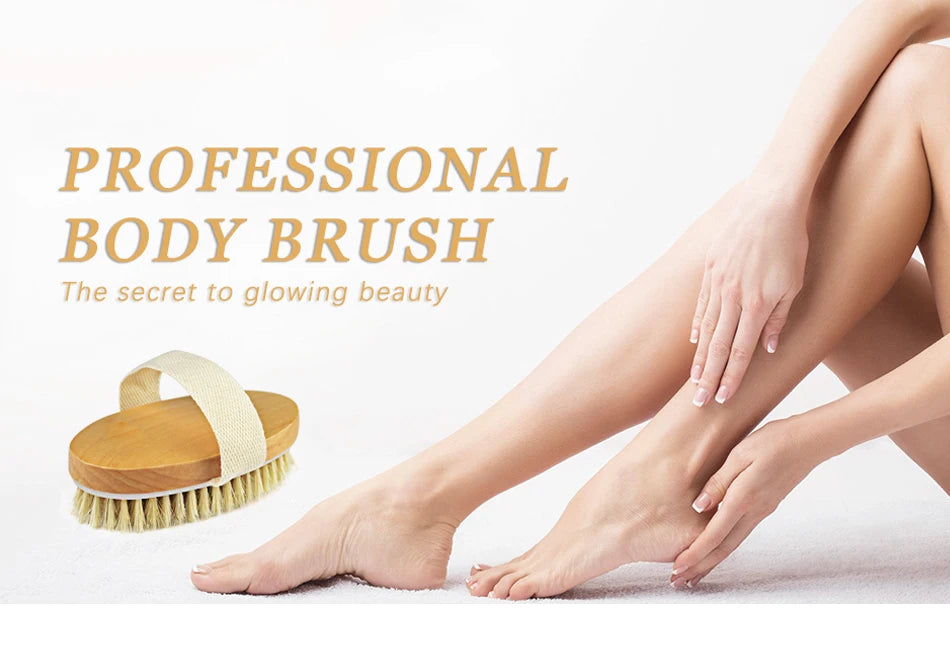 Natural Bristle Exfoliating Body Brush for Glowing Skin - Smarsty