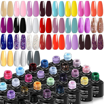 Nail Gel Polish Kit With LED Lamp 27 Colors - Smarsty