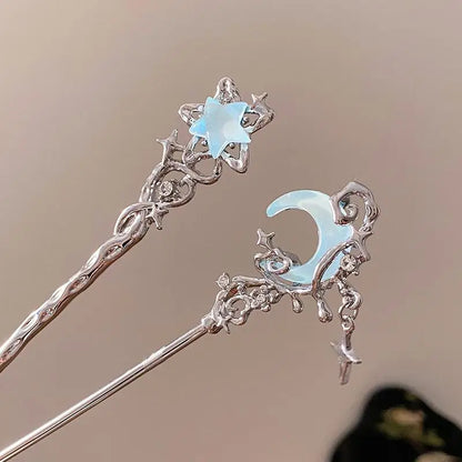 Romantic Moonstone Star Hair Stick for Trendy Girls - Smarsty