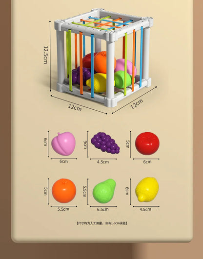 Baby Montessori Shape Sorter Cube Rainbow Colorful Blocks Sorting Game Infant Cognitive Grip Training Learning Educational Toy - Smarsty