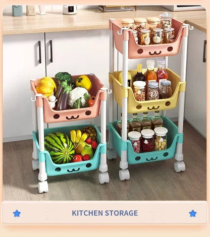Storage Trolley Bookshelf Snack Rack For Children Storage Organizer Bathroom Accessories Closet Organizer Toy Kitchen Storage by Smarsty