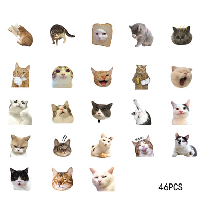 46pcs/Bag,Cat Stickers,Be for Suitcase Skateboard Luggage Laptop Phone Diy Sticke Decoration Stationery School Supplies Toys - Smarsty