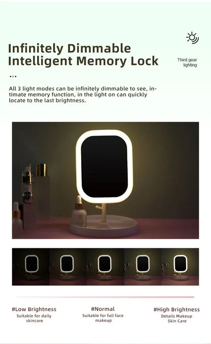 LED Vanity Mirror with Adjustable Three-Color Light - Smarsty