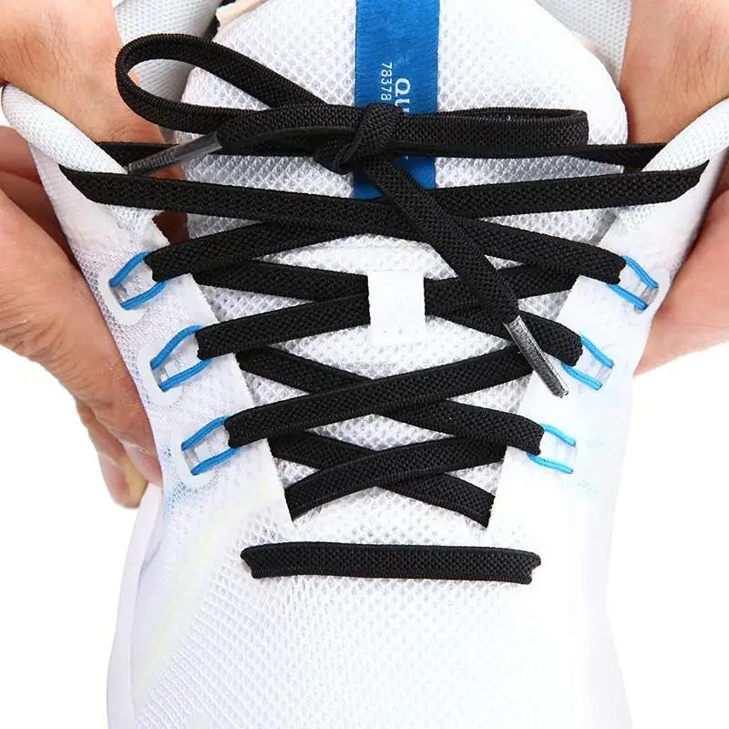 Classic Elastic Shoelaces Flat Sneakers Shoe Laces 7mm Width Shoelace for Kids Adults Shoe Lace Accessories Shoestring Fashion - Smarsty