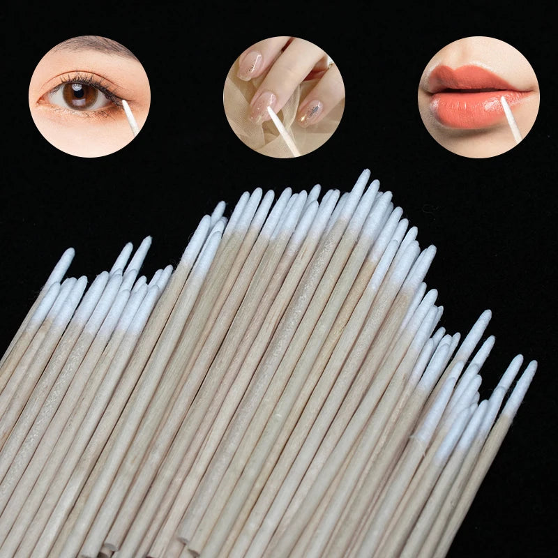 300 Pcs Wooden Cotton Swabs for Nail Polish Removal - Smarsty