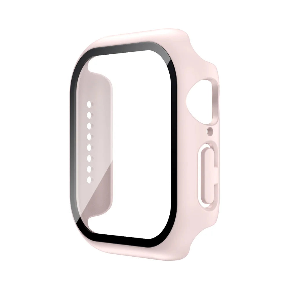 Tempered Glass+Case For Apple Watch 38mm 40mm 41mm 42mm 44mm 45mm 46mm Screen Protector Protective Cover iWatch 10 8 7 9 6 SE 5 - Smarsty