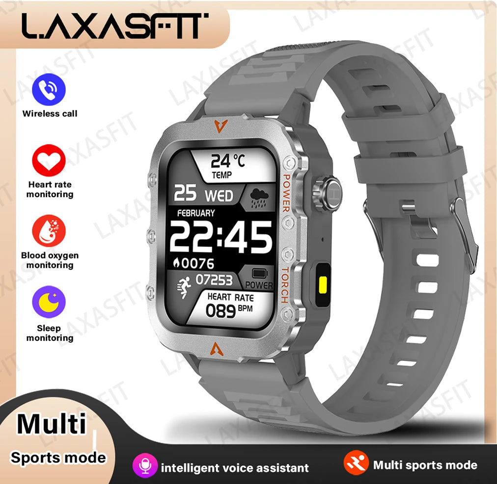 LAXASFIT Outdoor Military Smartwatch with Fitness Tracking - Smarsty