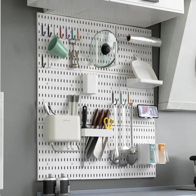 DIY Pegboard Accessories Kitchen Organization No Drill Hanging Shelf Storage Hooks Wall Organizer Crafts For Garage Room by Smarsty
