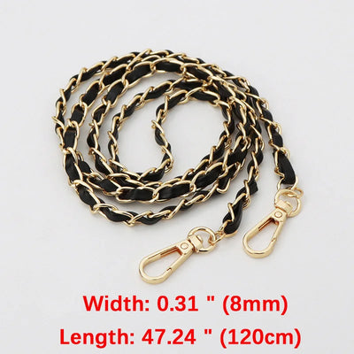 PU Leather Metal Chain Accessories Crossbody Shoulder Portable Wrist Bag Chain Strap Replacement Luggage Accessories Versatile - Smarsty