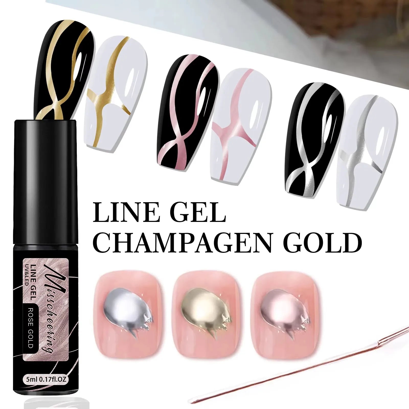 Gold Silver Metallic Nail Gel Polish for Stunning Mirror Finish - Smarsty