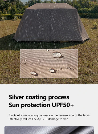 Sonuto Automatic Large Camping Tent 3-8 Person Quick Setup Double Hall Ridge Tent with Canopy for Outdoor Family Adventures