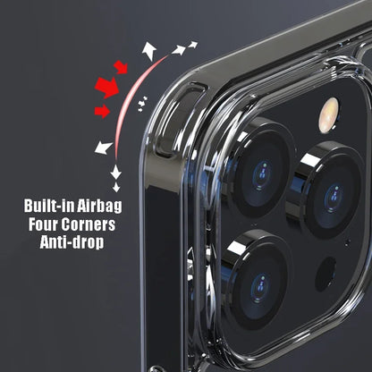 Luxury Tempered Glass Clear Case For iPhone 16 15 14 12 13 Mini 11 Pro XS Max X XR 15 7 8 16Plus SE Transparent Hard Case Fundas