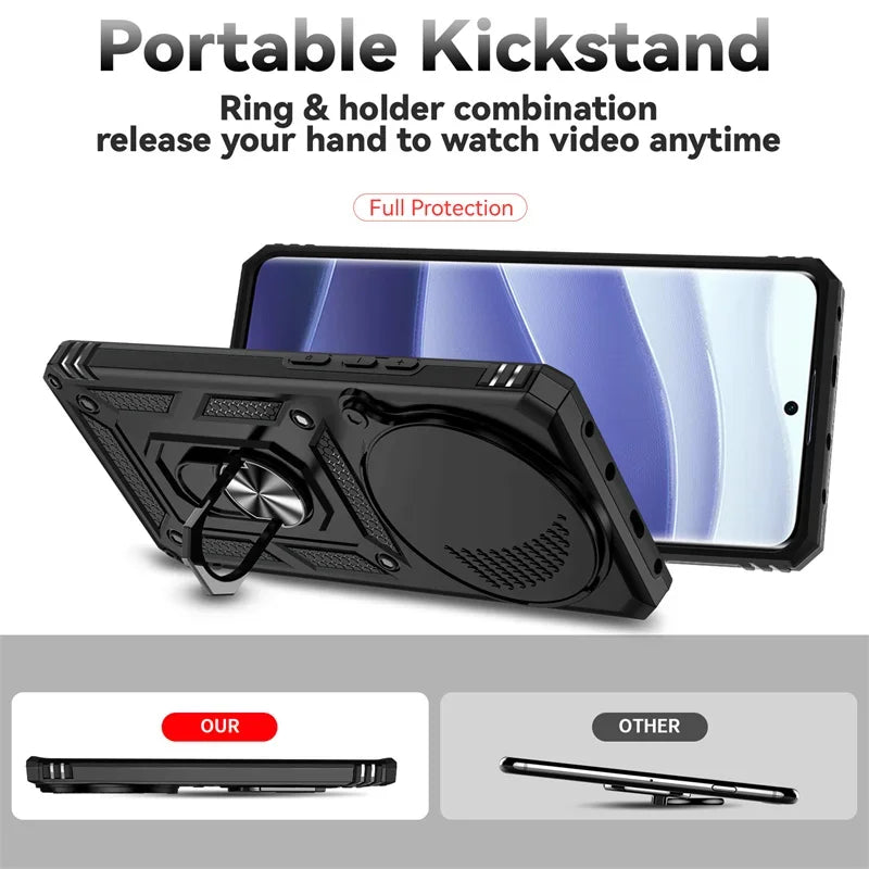 Shockproof Phone Case With Magnetic Ring Stand Camera Cover - Smarsty