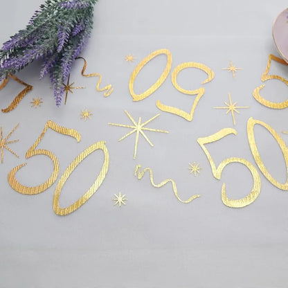Gold Birthday Table Runner Decor for 20th 30th 60th Celebrations - Smarsty