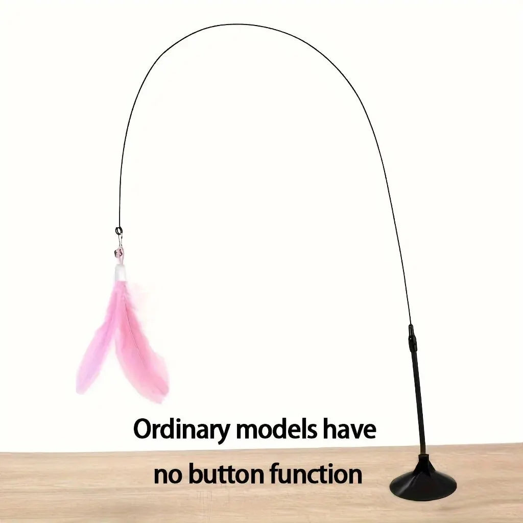 Interactive Cat Teaser Toy with Bell and Feather Wand - Smarsty