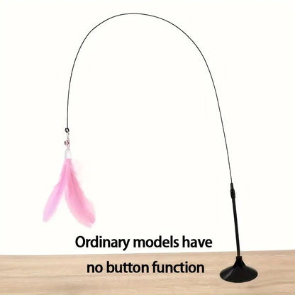 Interactive Cat Teaser Toy with Bell and Feather Wand - Smarsty