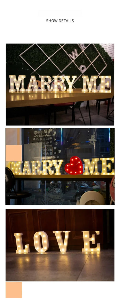 Colorful LED Letter Light for Weddings and Birthdays - Smarsty