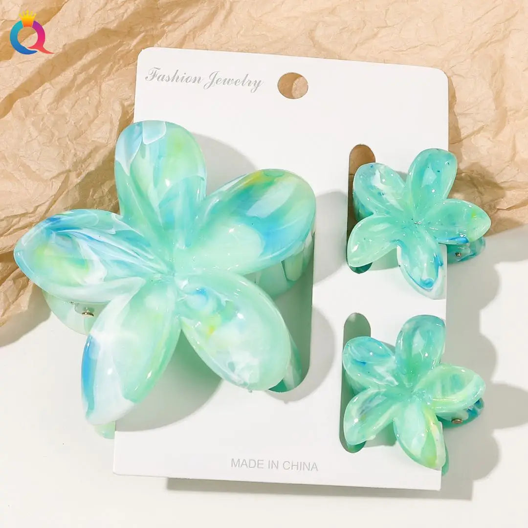 Hawaiian Flower Hair Claw Clips For Thin Hair Lightweight - Smarsty