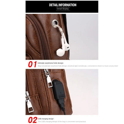 Mens USB Chest Bag With Portable Charging Crossbody - Smarsty