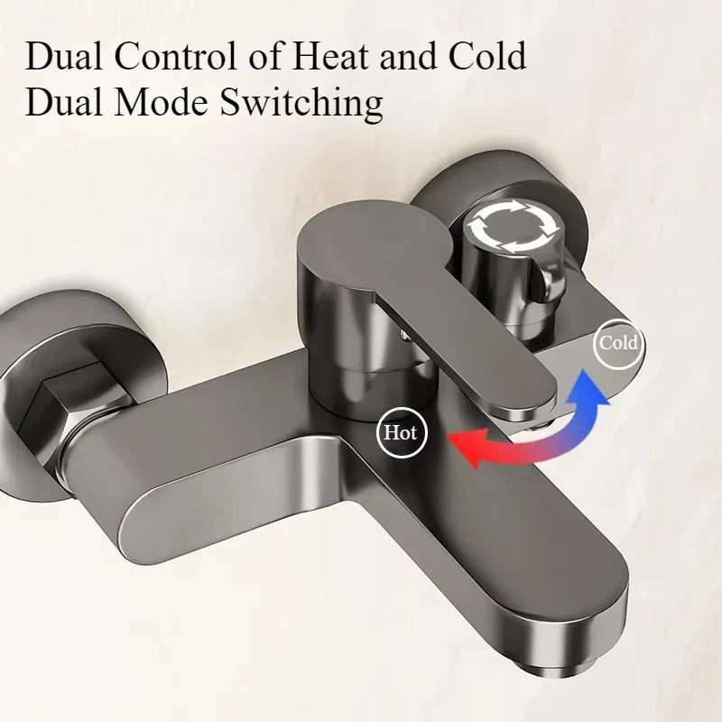 Contemporary Dual Handle Shower Faucet Set with Mixing Valve - Smarsty
