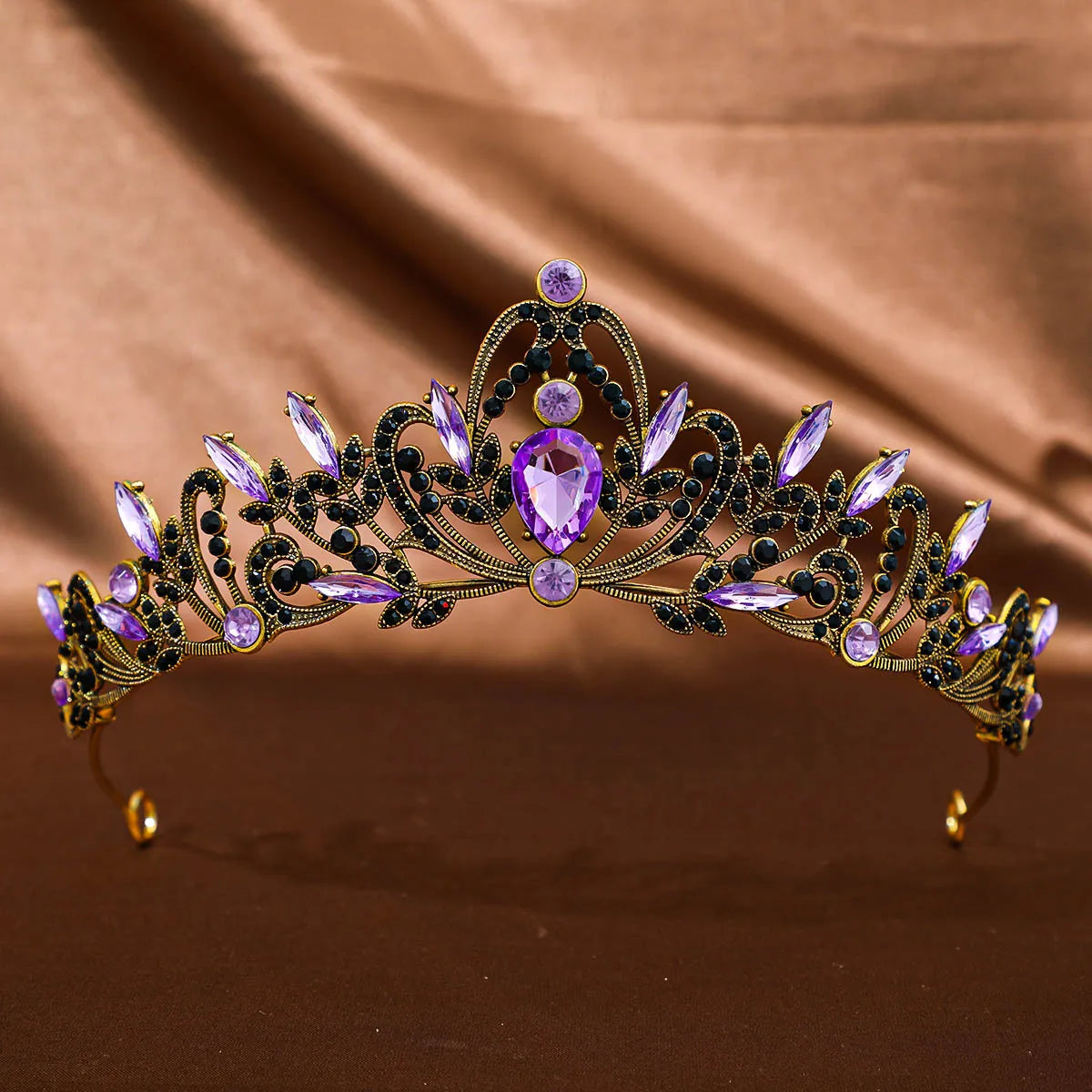Baroque Crystal Tiara for Women Elegant Bridal Accessory - Smarsty