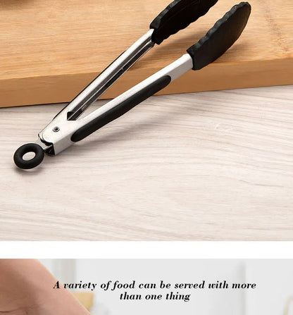 Black Silicone Food Tongs for Easy Cooking and Grilling - Smarsty