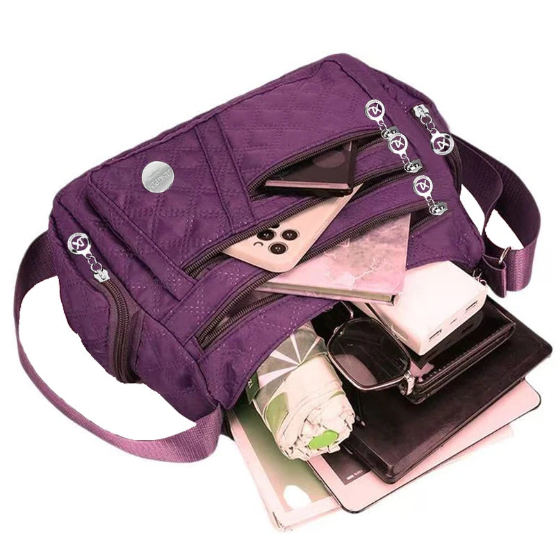 Nylon Crossbody Bag With Multi Compartment Travel Design - Smarsty