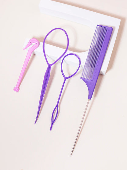 4-Piece Hair Styling Accessories Set with Braid Tool - Smarsty