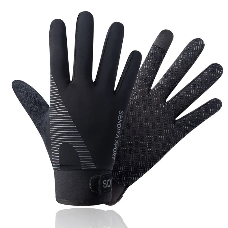 Men Full Finger Cycling Gloves Touch Screen Outdoor Sports - Smarsty