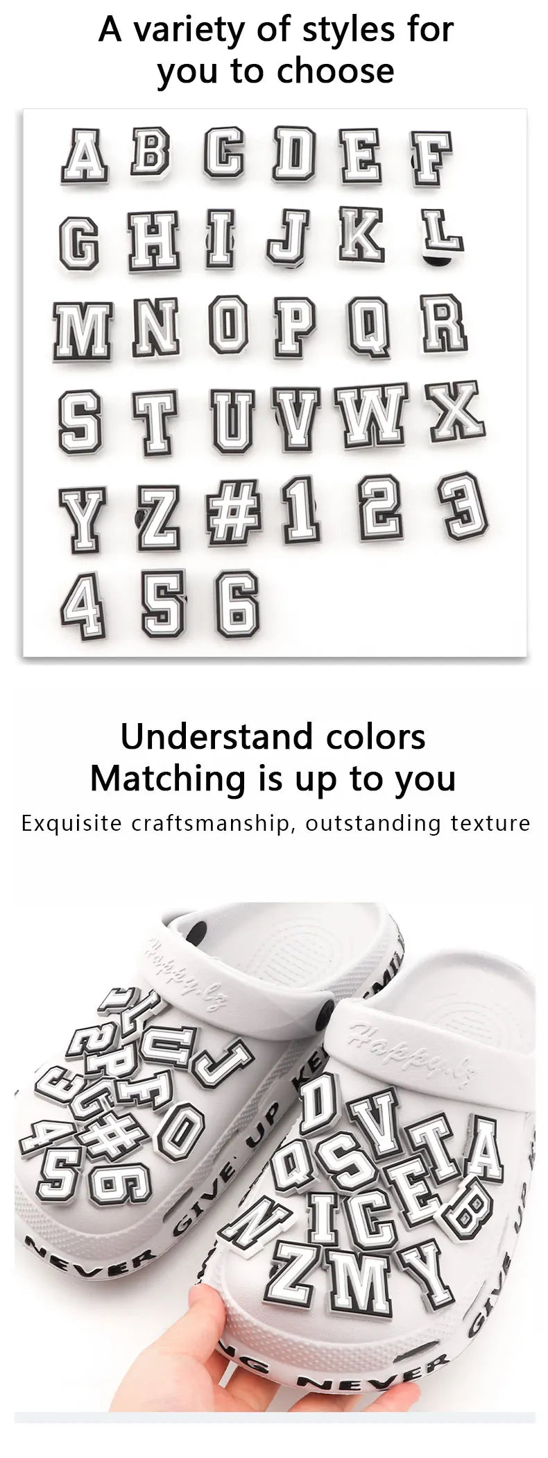 1 Pcs Letter Shoe Charms for Clog Sandals Shoe Decoration Number Alphabet Characters DIY Shoes Pins for Boy Girl Men Women