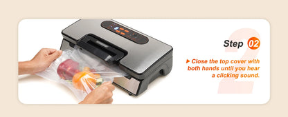 SucceBuy 90Kpa 130W Vacuum Sealer Food Packaging Machine with Free 10pcs Vacuum bags for Household Kitchen Vacuum Food Sealing