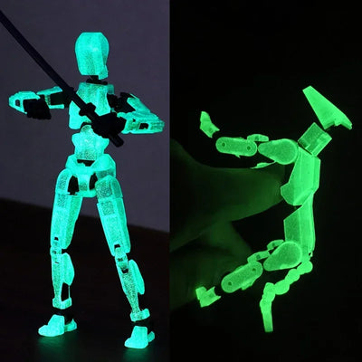 DIY Luminous T13 Multi-Jointed Movable Shapeshift Robot 3D Printed Mannequin Lucky robot and dog Action Figures Toys kids Gifts - Smarsty