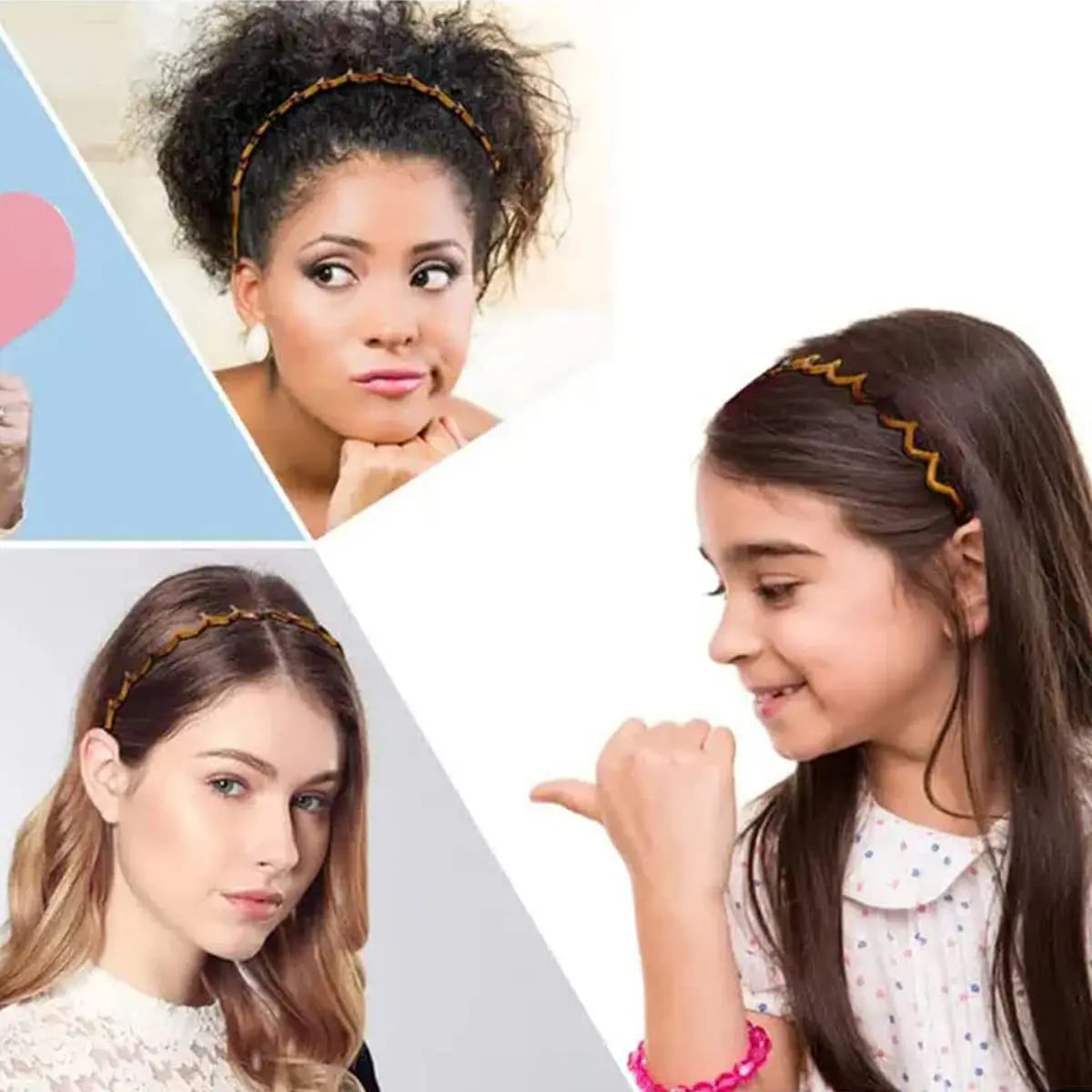 Korean Nonslip U Shape Headband With Fluffy Top Fixed Teeth - Smarsty