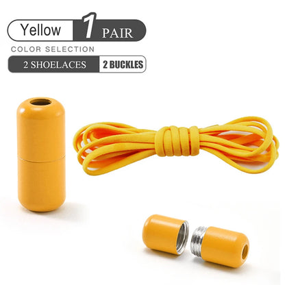 Elastic No Tie Shoelaces Semicircle Shoe Laces For Kids and Adult Sneakers Shoelace Quick Lazy Metal Lock Laces Shoe Strings - Smarsty