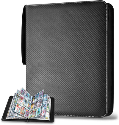 900 Pockets Card Binder Sleeves with Zipper, Double Sided Pockets Card Holder Carry Card Case for TCG CCG Card Storage(Black) - Smarsty