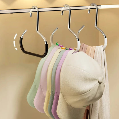 1-5pcs Circle Ring Hat Hanger Non-marking Non-slip Hat Storage Hook Closet Bedroom Saving Space Scarf Towel Tie Hanging Rack by Smarsty