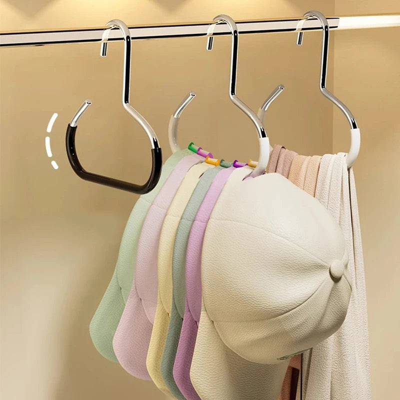 1-5pcs Circle Ring Hat Hanger Non-marking Non-slip Hat Storage Hook Closet Bedroom Saving Space Scarf Towel Tie Hanging Rack by Smarsty