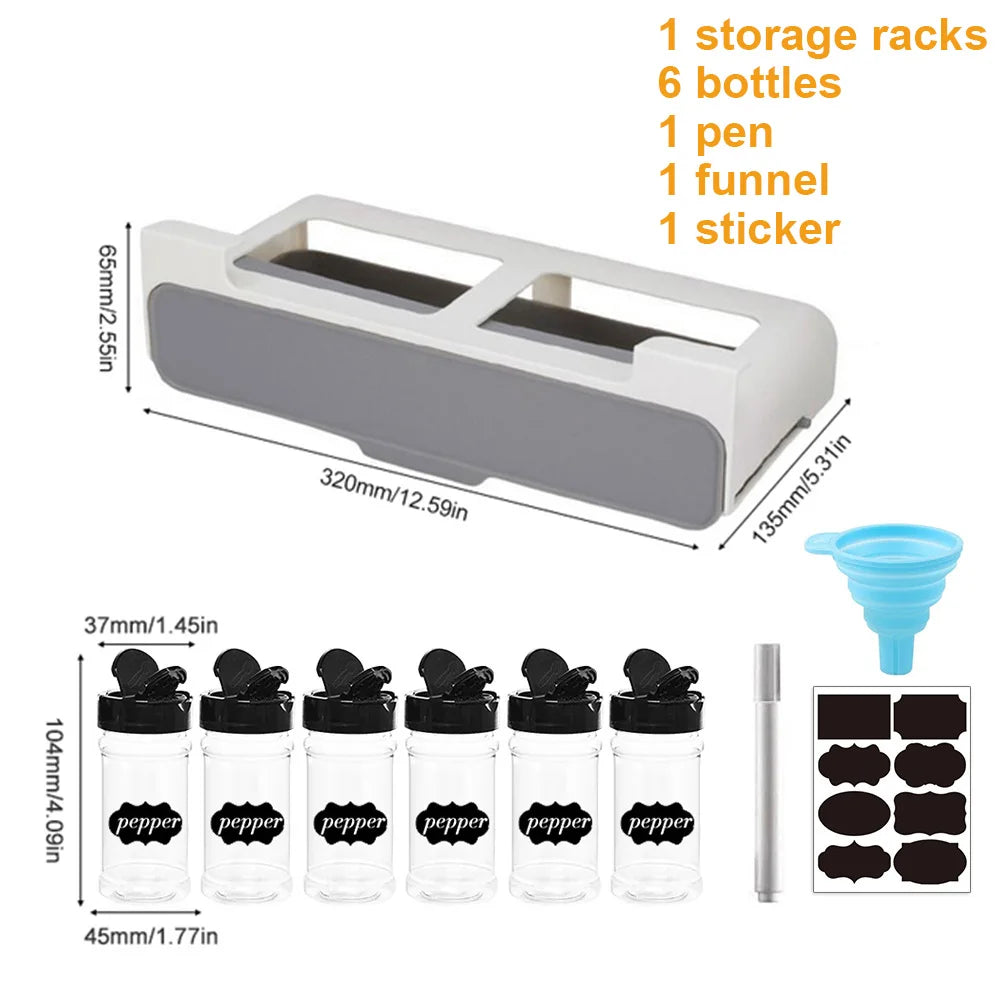 Kitchen Spice Rack Self-adhesive Spice Organizer Rack Seasoning Bottle Spice Organizer Wall-mounted Under-Shelf Kitchen Storage by Smarsty