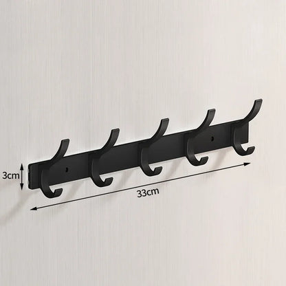 Black Aluminum Robe Hooks for Towel and Coat Storage - Smarsty