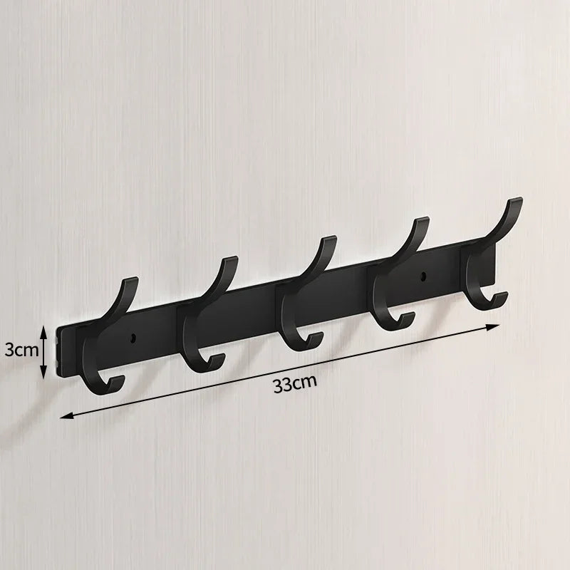 Black Aluminum Robe Hooks for Towel and Coat Storage - Smarsty