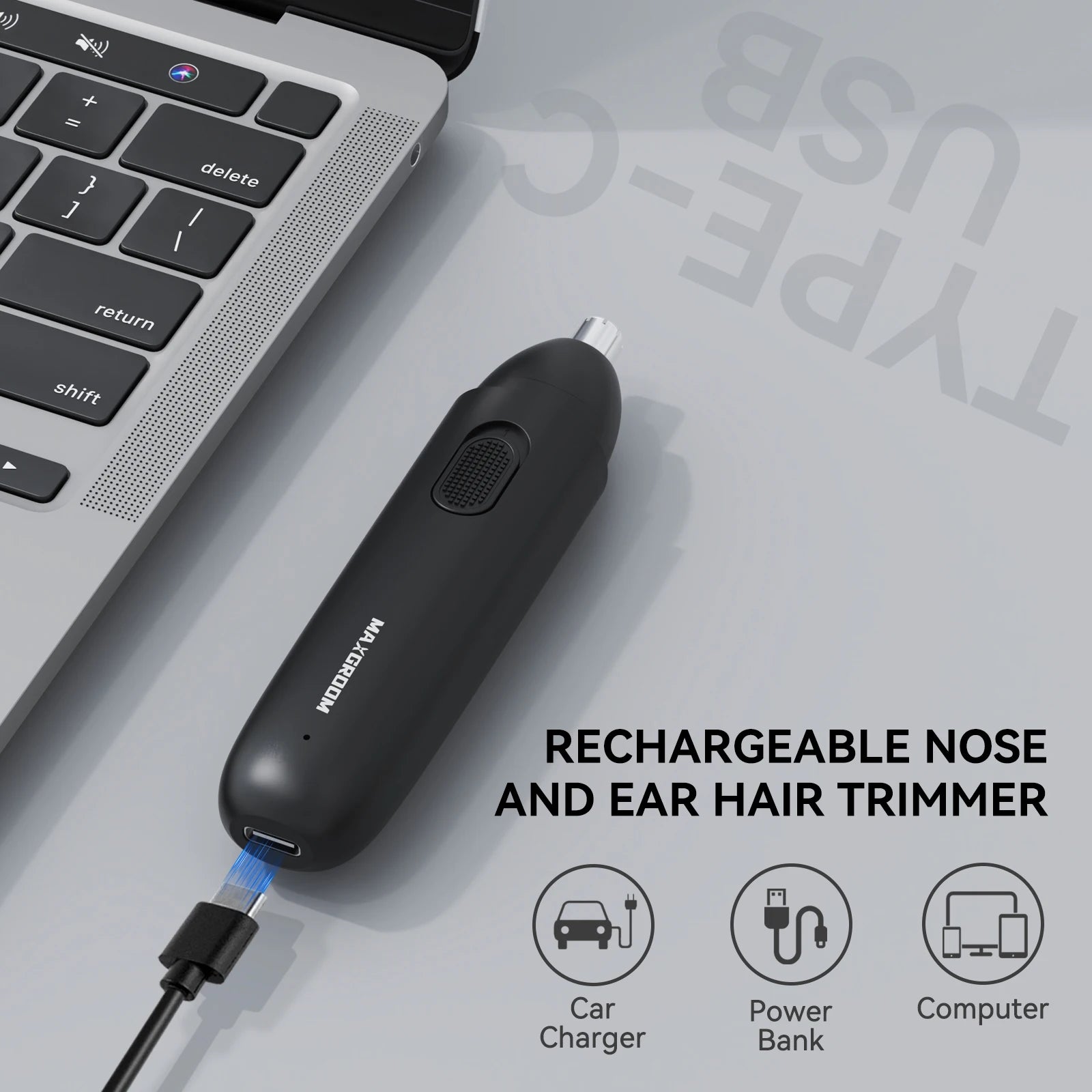 MAXGROOM Nose Hair Trimmer for Men Rechargeable 360 Rotating Dual-Blade Electric Shaver Eyebrows Nose Hair Trimmer Painless Safe - Smarsty