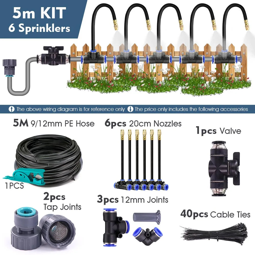 Misting Cooling System with Adjustable Atomizer Nozzles - Smarsty