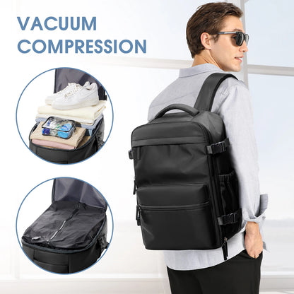 Vacuum Backpack Travel Bag for Men Large Capacity Backpack Business Laptop Backpack Women Men Expandable Backpack School Bag - Smarsty